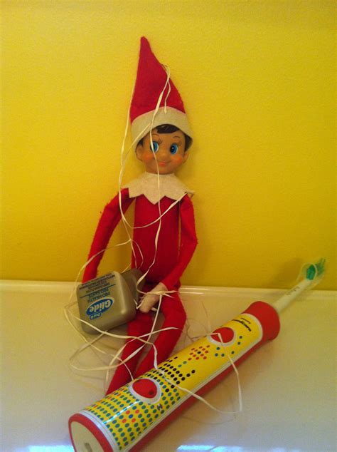 our elf tangled up while trying to practice good hygiene the elf elf on the shelf