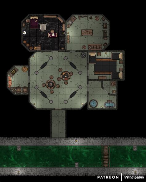 Thieves Guild In The Sewers 20x25 Battlemaps In 2020 Dungeon Maps