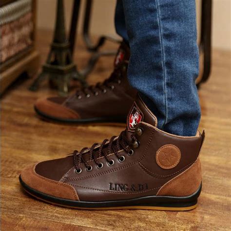 Men Boots 2016 New Arrival Mens Fashion Splicing Easy Match Pu Leather