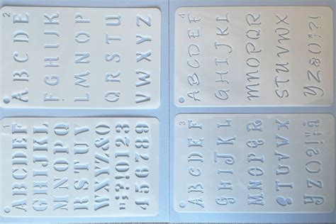 4 Alphabet Stencils Big Alphabet Stencil Letters Or Numbers 140mm
