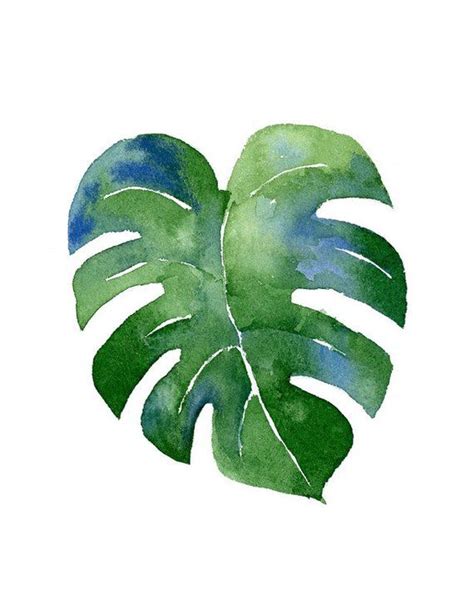 Tropical Leaf Art Print Wall Decor Watercolor Painting Diy