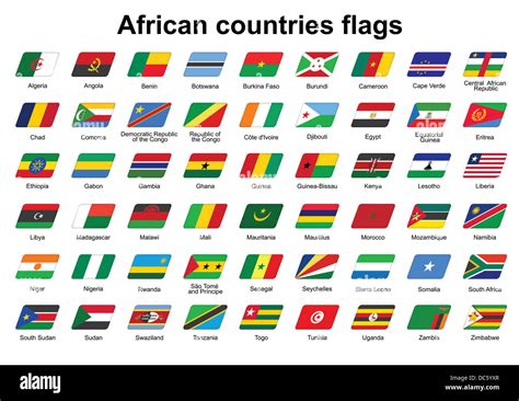 set of African countries flags icons Stock Photo - Alamy