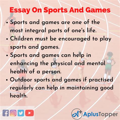 Essay On Sports And Games Sports And Games Essay For Students And