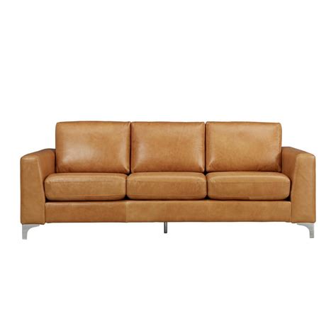 Homesullivan Russel 1 Piece Caramel Leather Sofa 40e938cm 3bsofa The