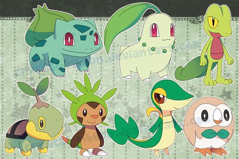 Pokemon Grass Starters Stickers By Crystal Ribbon On Deviantart