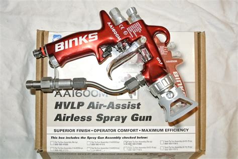 Binks Aa M Hvlp Air Assist Airless Paint Spray Gun Kit Accessories