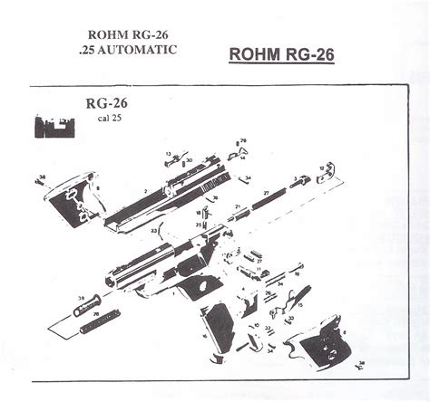 Rohm Rg Revolver And Automatic Pistol Parts German Pistol Parts Bobs