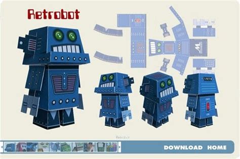 Retrobot Paper Toy ~ Free Papercraft Paper Model