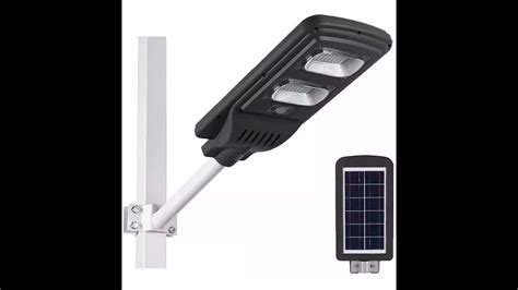 refletor luminária pública poste solar com sensor controle remoto bateria interna 72 horas youtube