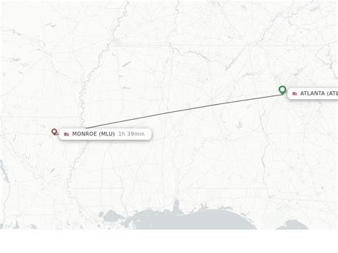 Direct (non-stop) flights from Atlanta to Monroe - schedules