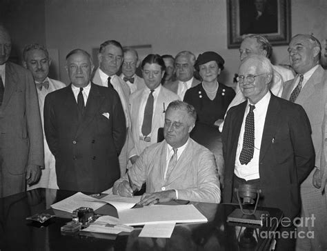 Franklin Roosevelt Signing Bill Photograph By Bettmann Pixels