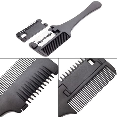 Salon Barber Razor Comb Wbuilt In Comb And 5 Bonus Blades Hair Cutting