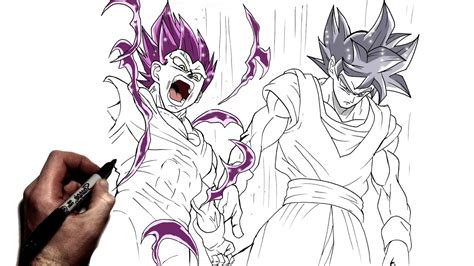 How To Draw Goku Mui And Vegeta Ue Step By Step Dragon Ball Youtube