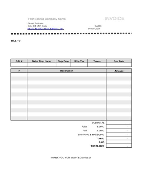2021 Invoice Template Fillable Printable Pdf Forms Handypdf Free