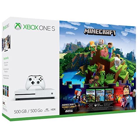 Xbox One S 500gb Console Minecraft Complete Adventure Bundle