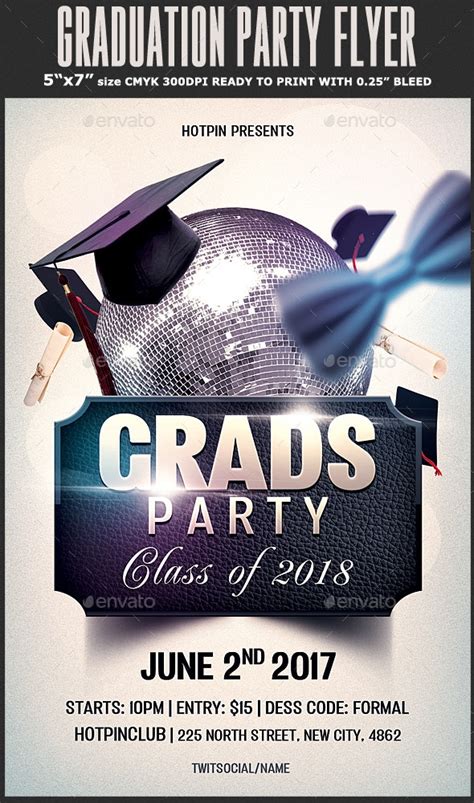 prom graduation party flyer template  hotpin graphicriver