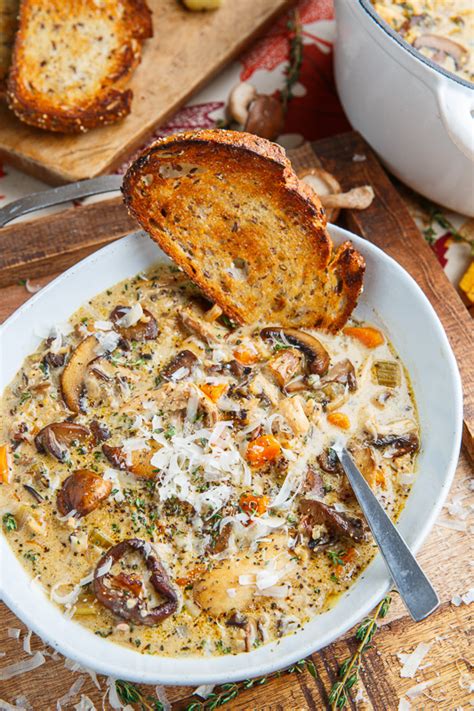 Creamy chicken and wild rice soup is such a rich, hearty and satisfying soup! Creamy Mushroom Chicken and Wild Rice Soup - Closet Cooking