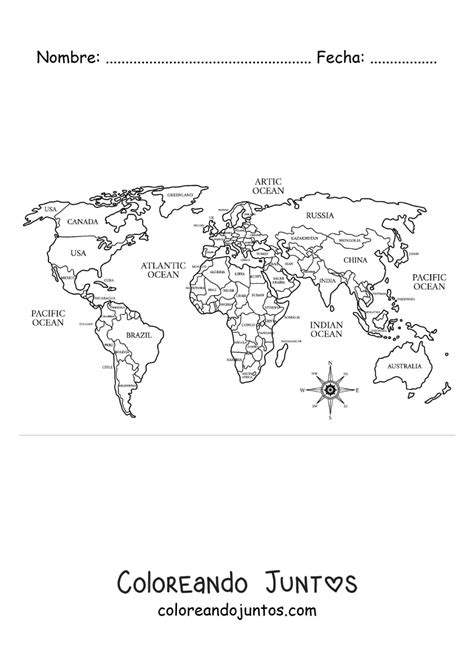 Mapa Mundi Con Division Politica Con Nombres Para Imprimir OFF
