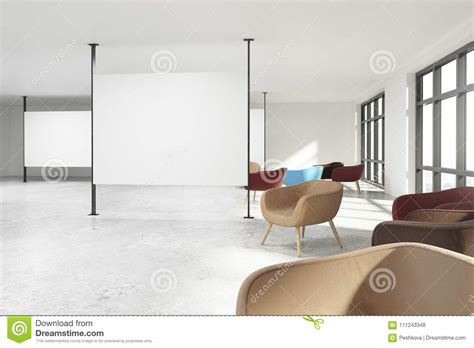Modern Interior With Empty Poster Stock Illustration Illustration Of