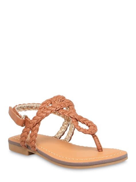 Wonder Nation Criss-Cross Braided Sandals (Toddler Girls) - Walmart.com