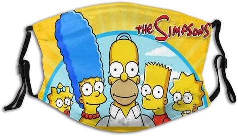 The Simpsons Mask Adjustable And Reusable Mask With 2 Filters Male
