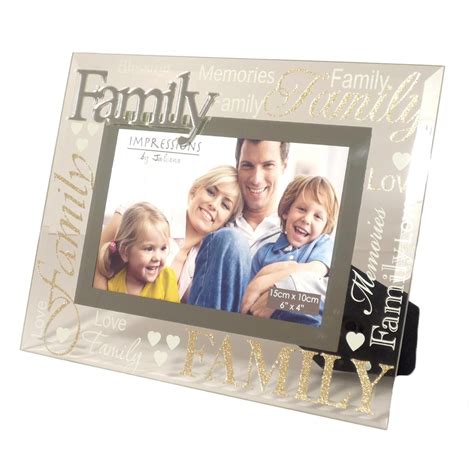 They display photos that evoke warm memories of time spent with friends and family. Modern Silver 3D Word Family Glass Glitter Photo Picture ...