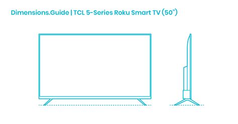 Tcl 5 Series Roku Smart Tv 50” Dimensions And Drawings Dimensionsguide