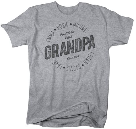 Personalized Grandpa T Shirt Proud To Be Called Grandpa Shirts Names