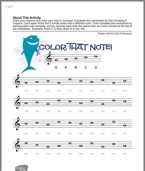 Fun Music Worksheets For Kids