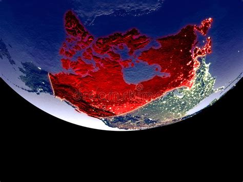 Canada At Night From Space Stock Photo Image Of Night 135779430