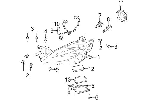 2003, 2004, 2005, 2006, 2007, 2008). Mazda 6 Headlight Wiring Harness. XENON, 2009-10. FRONT ...