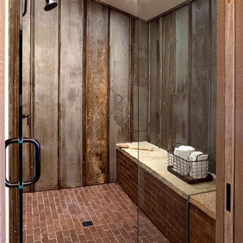 Metal Shower Walls What A Great Idea For A Bathroom Part Of This