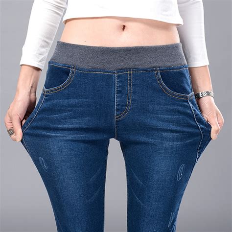 Buy 2018 New Spring Elastic Waist Jeans Korean Ladies