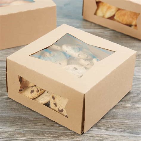 Hand Held Small Bakery Boxes With Window 20 Pack X Inch Cake Paper T