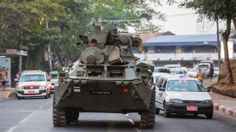 Myanmar Coup Military Rolls In Armoured Vehicles To Major Cities See