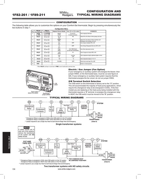 It is not used on systems without a. White Rodgers Thermostat Wiring Diagram 1f89 211