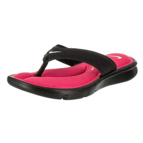 nike nike women s ultra comfort thong sandal black white vivid pink 5 m us