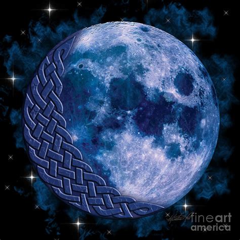 Celtic Blue Moon By Kristen Fox Moon Art Moon Art Print Celtic