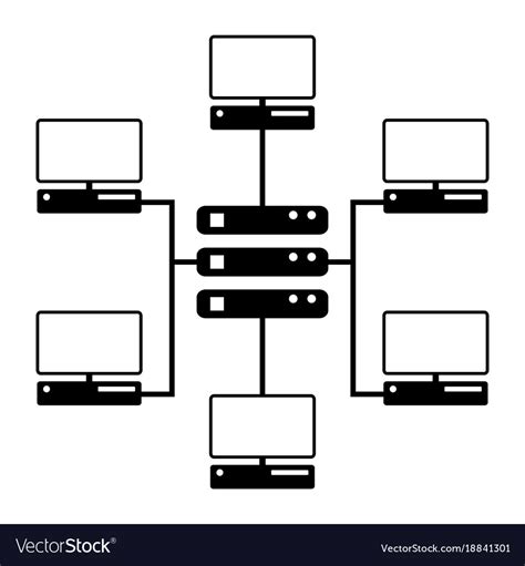 Computer Network Diagram Icon Royalty Free Vector Image