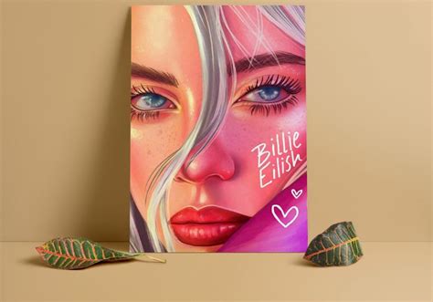 Billie Eilish Billie Eilish Singer Music Lyric Art Wall Art