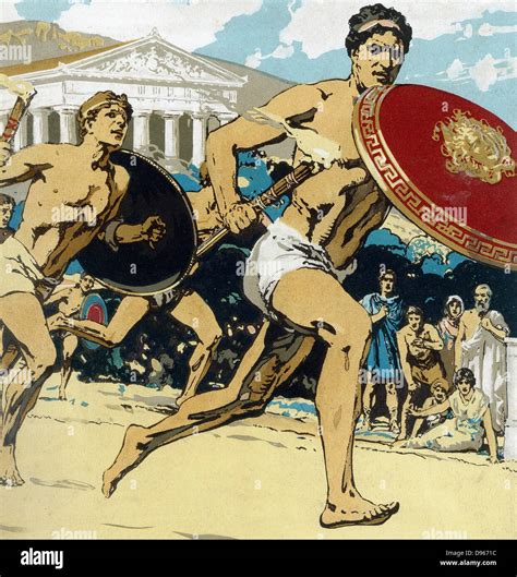 Ancient Olympic Games The Relay Race Runners Had To Keep Alight The Flame And Hand It To Their