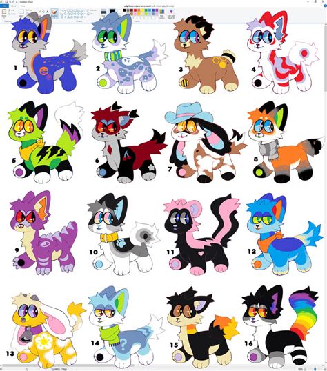 Mspaint Color Palette Adopts Open By Thekingtheory On Deviantart