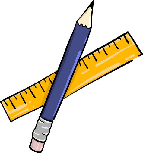 Ruler And Pencil Illustration Vector On White Background 13720019