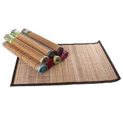 Natural Bamboo Edged Contemporary Placemats Place Mats 44cm X 30cm Ebay