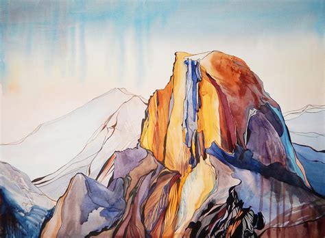 Half Dome In Sunset Mixed Media Painting By Alla Vlaskina Artfinder