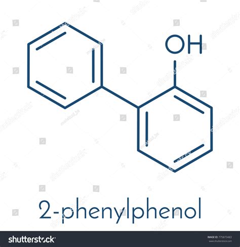 2phenylphenol Preservative Molecule Biocide Used Food Stock Vector