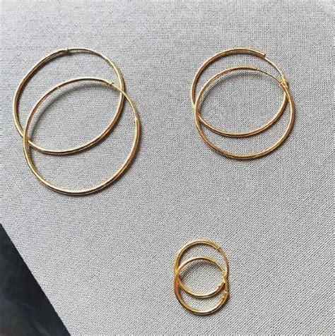 14k Gold Vermeil Medium Hoop Earrings By Carrie Elizabeth Jewellery