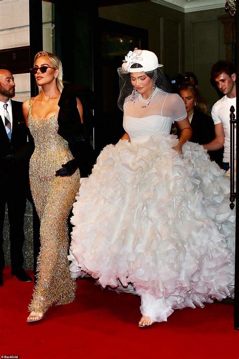 Gold Beaded Dress Beaded Gown Kylie Jenner Met Gala Khloe Kardashian