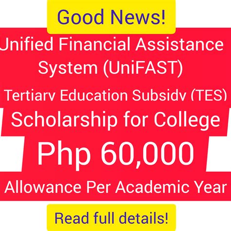 Unifast Tertiary Education Subsidy College Scholarship 2023 2024