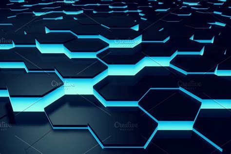 Glowing Blue Hexagon Background Cool Backgrounds Hexagon Background